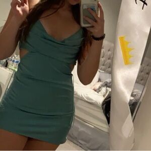 Teal with Cut Out Dress